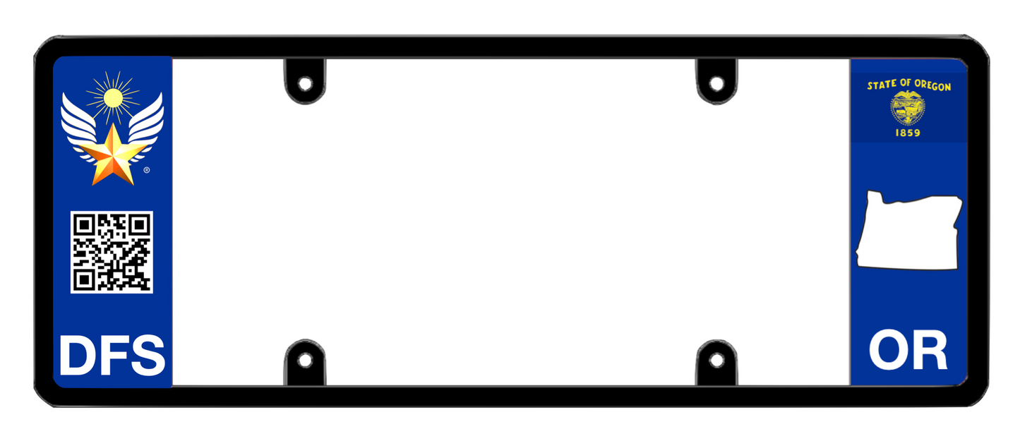 DFS Oregon OR Patented License Plate Frame Holder