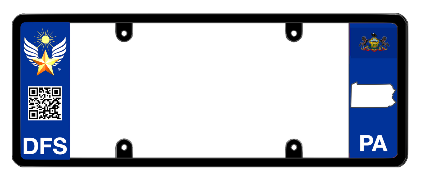 DFS Pennsylvania PA Patented License Plate Frame Holder