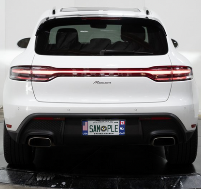 White Porsche Macau with DFS official license frame of America choosing international countries or states options to drive your identity by DFSbrands.com