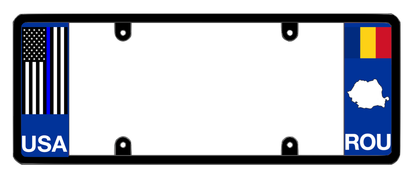 DFS Romania ROU Patented License Plate Frame Holder