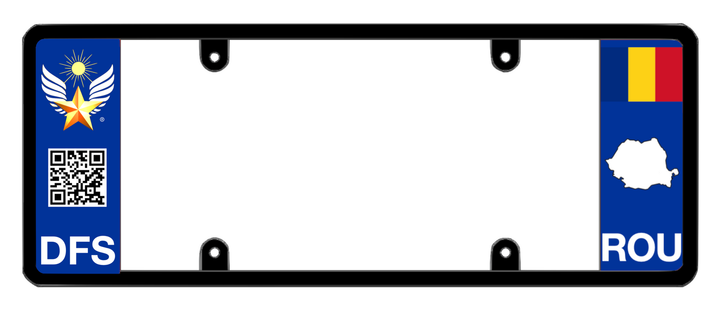 DFS Romania ROU Patented License Plate Frame Holder