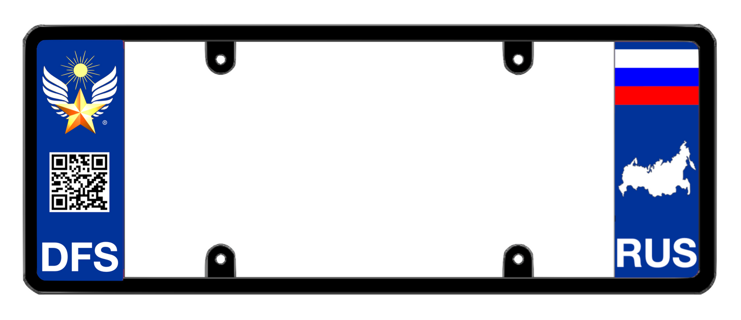 DFS Russia RUS Patented License Plate Frame Holder