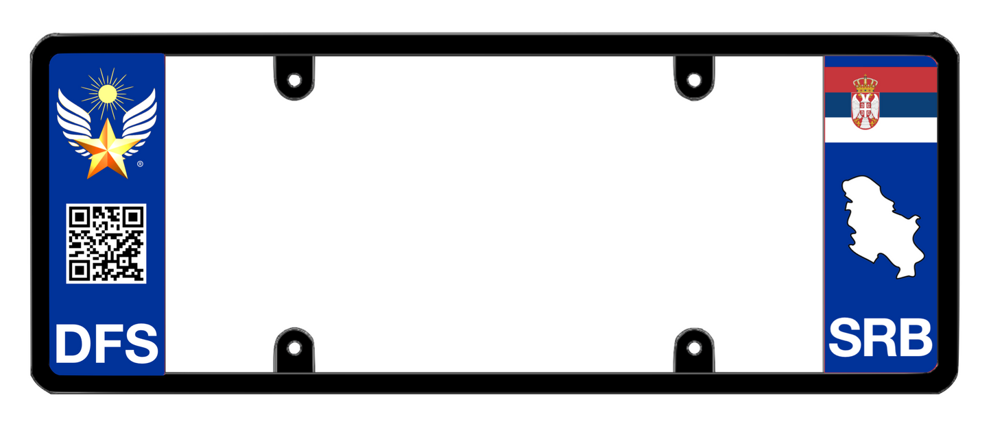 DFS Serbia SRB Patented License Plate Frame Holder