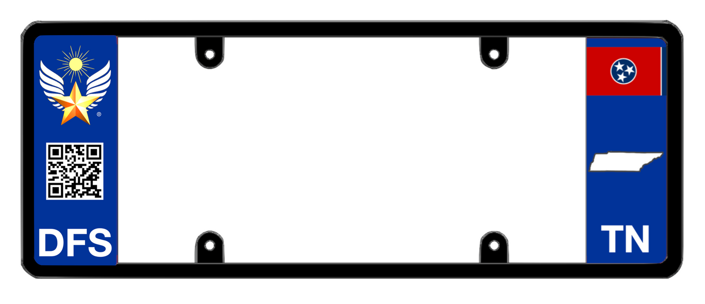 DFS Tennessee TN Patented License Plate Frame Holder
