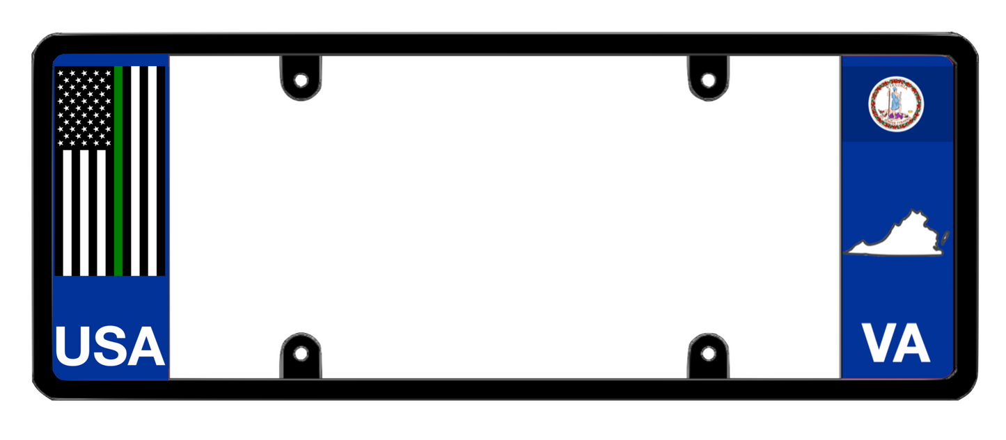 DFS Virginia VA Patented License Plate Frame Holder