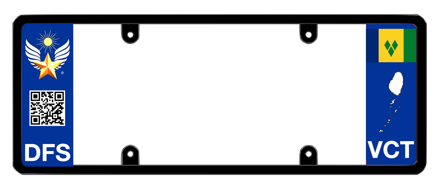 DFS Saint Vincent VCT Patented License Plate Frame Holder