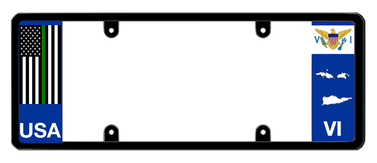 DFS Virgin Islands VI Patented License Plate Frame Holder