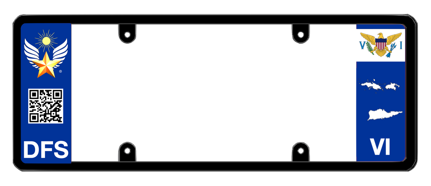 DFS Virgin Islands VI Patented License Plate Frame Holder