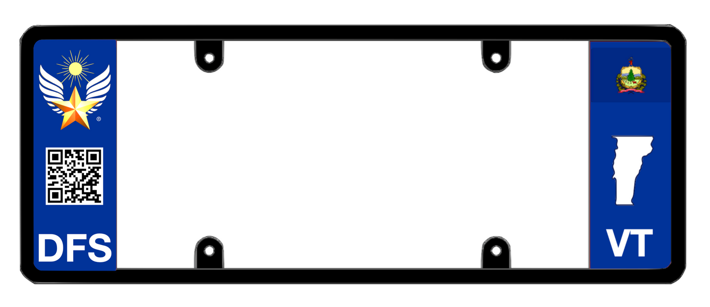 DFS Vermont VT Patented License Plate Frame Holder