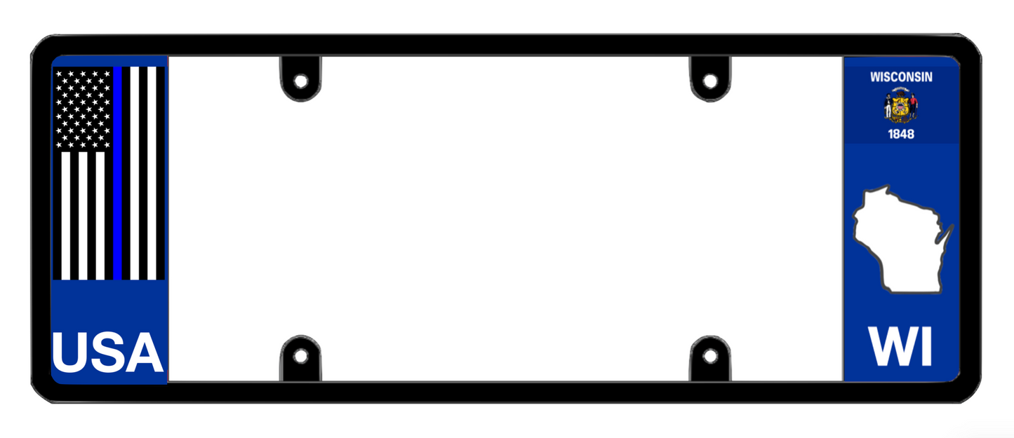 DFS Wisconsin WI Patented License Plate Frame Holder