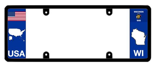 DFS Wisconsin WI Patented License Plate Frame Holder