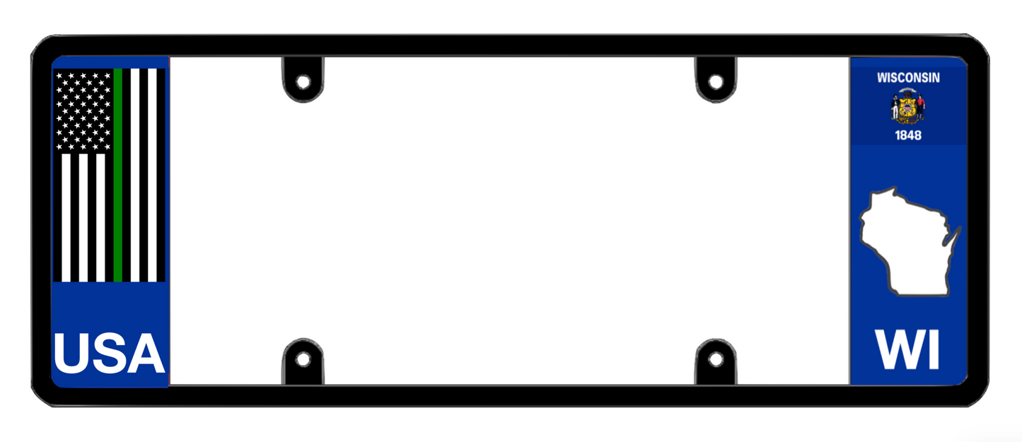 DFS Wisconsin WI Patented License Plate Frame Holder