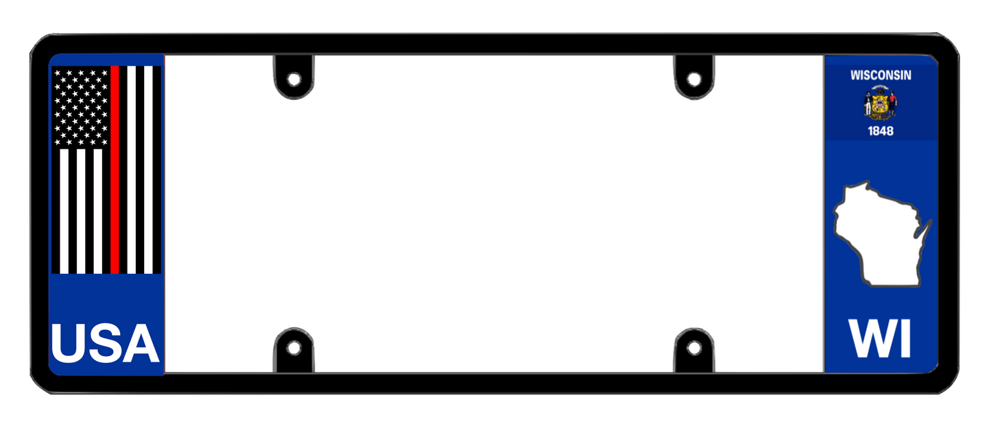 DFS Wisconsin WI Patented License Plate Frame Holder