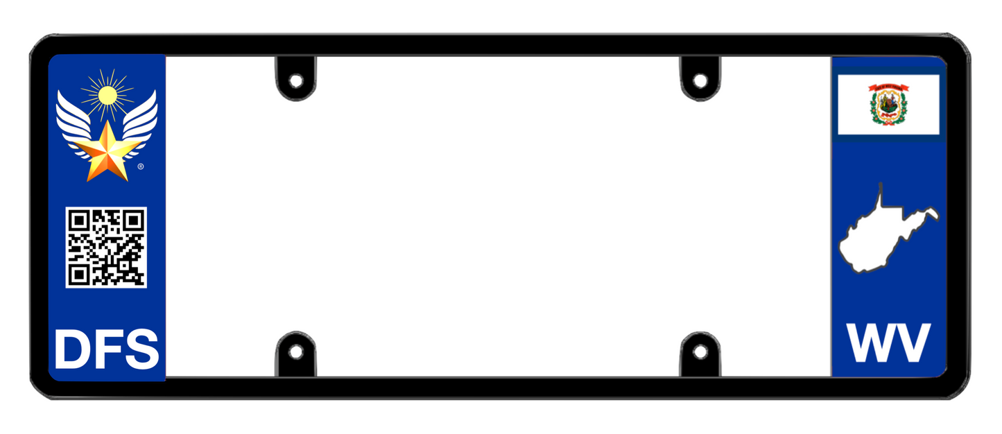 DFS West Virginia WV Patented License Plate Frame Holder