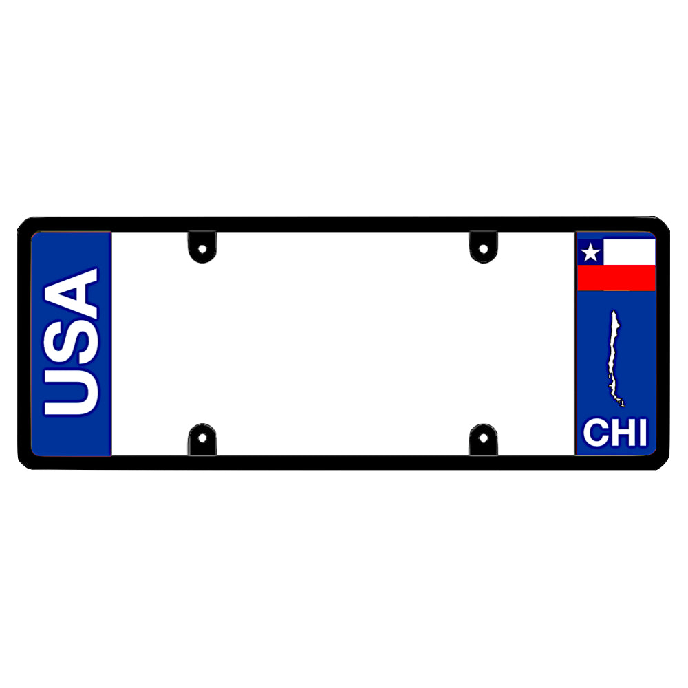 An elongated Chilean frame with bold vertical USA text on the left and a Chile flag on the right by DFS Brands.