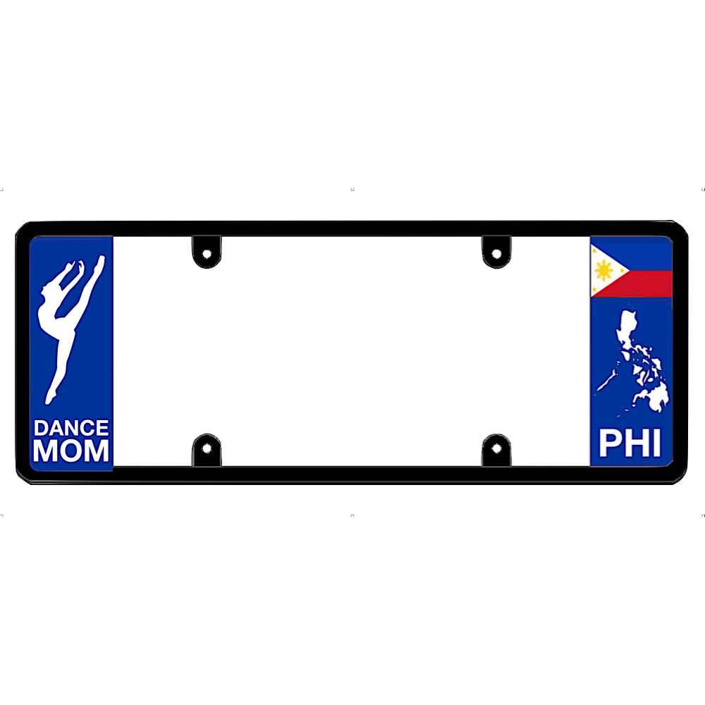 License plate frame with 'Dance Mom' and Philippines flag design on a white background