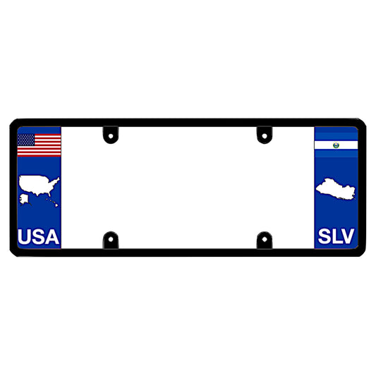 El salvador license plate frame with USA and salvador SLV text on a white background