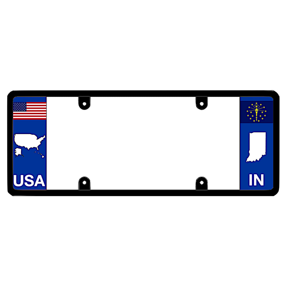 Legal license plate frame with a USA map graphic on the left and a Virgin Islands flag on the right, gift idea by DFS Brands.