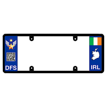 Ireland crest custom DFS logo frame with scannable QR code and  personalized Irish novelty car gift
