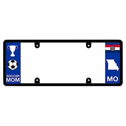 Sports family SUV and minivan exterior gear displaying a white championship trophy, soccer ball design, and Missouri state flag layout. Drive your identity with this 100% legal, non-blocking sleek elongated side-panel trim produced exclusively by DFSbrands.com