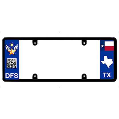 Texas license plate frame with Texas design on a white background