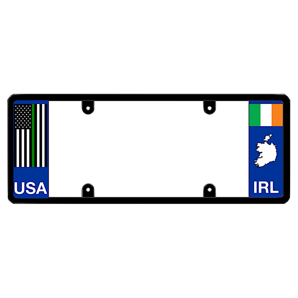 Thin Green Line military pride plate frame with Ireland country badge, meaningful heritage gift for service members