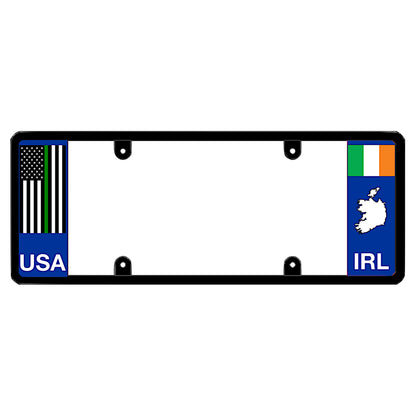 Thin Green Line military pride plate frame with Ireland country badge, meaningful heritage gift for service members