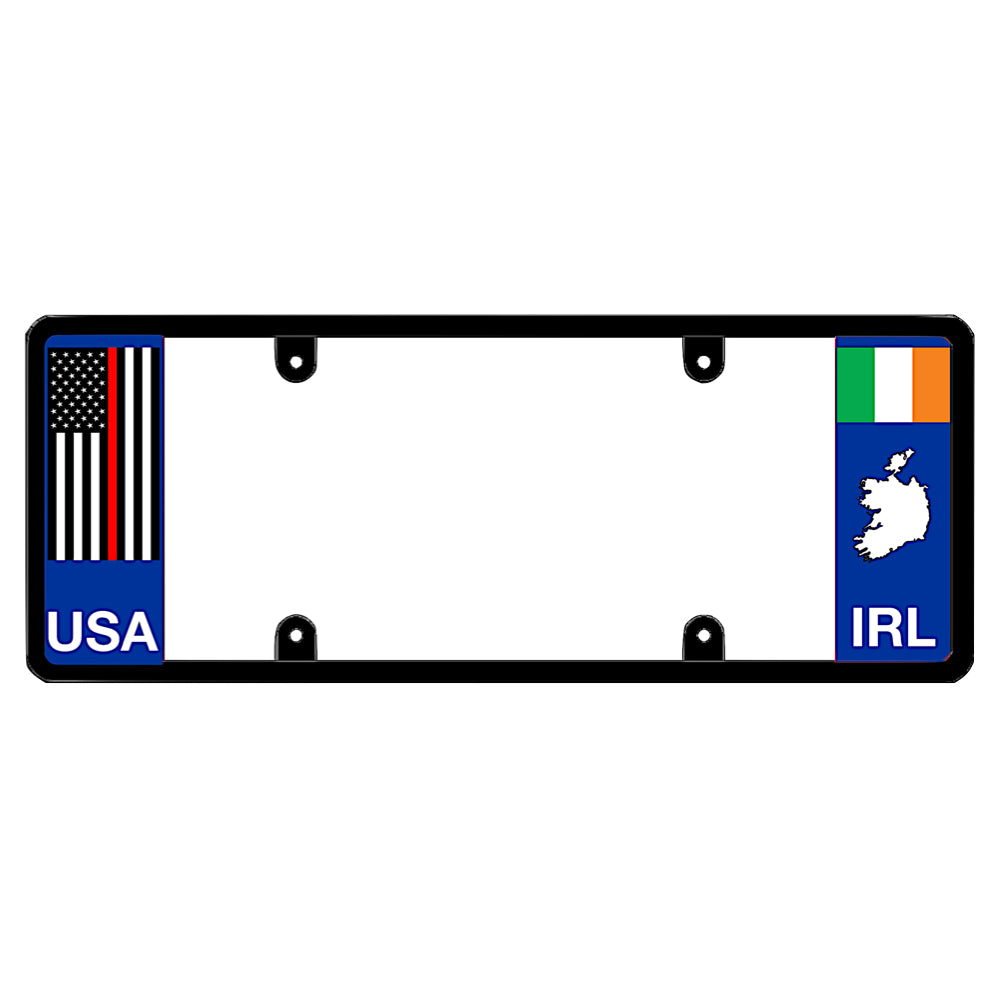 Thin Red Line firefighter support novelty frame with flag of Ireland, unique heritage gift for Irish first responders